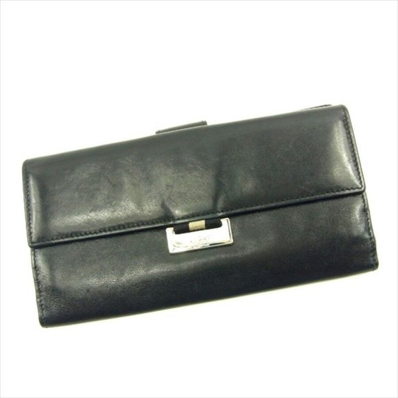Gucci Wallet Purse Long Wallet Black Silver Woman unisex Authentic Used T4690 - Picture 1 of 6